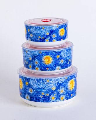 Starry Night Airtight Serving Bowl - Set of 3
