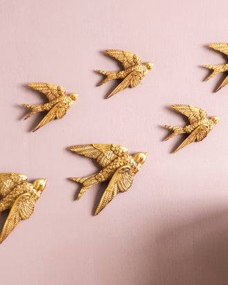 Nightingale Wall Mounted Birds Gold - Set of 6