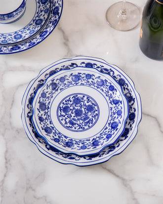 Vintage Blue & White Scallop Dinner Plate