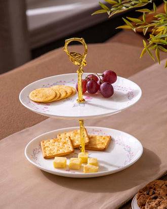 Pink Meadowsweet 2-Tier Cake Stand