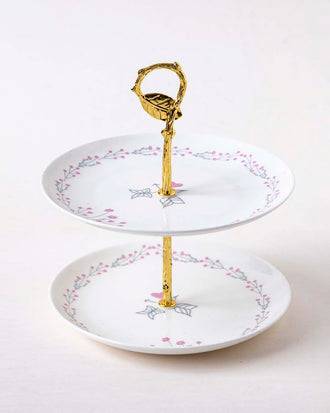 Pink Meadowsweet 2-Tier Cake Stand