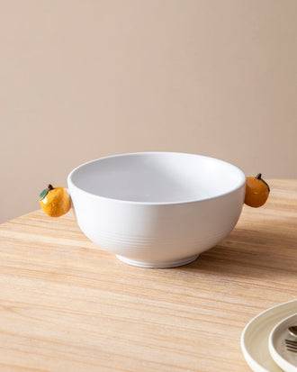 Lemon Handle Ceramic Serving Bowl