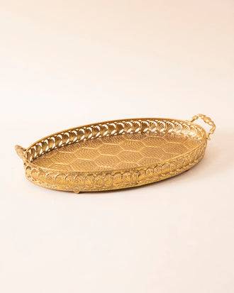 Oval Honeycomb Serving Tray - Small