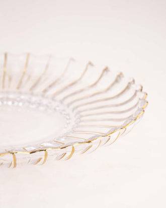Scalloped Edge Crystal Glass Decorative Plate