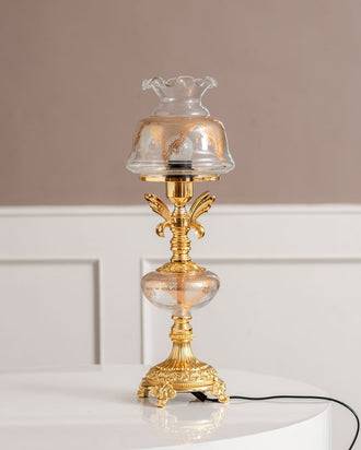 Niloufer Antique Lantern Style Lamp - Clear White