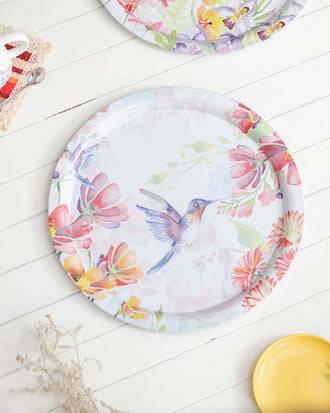 'Hummingbird' Round Serving Tray - Set Of 2