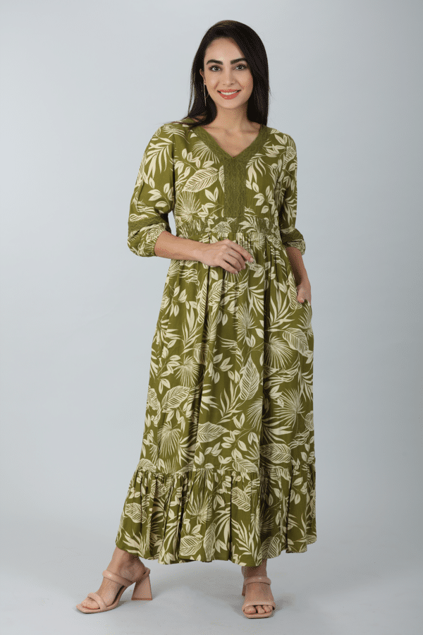 Laurel Green V-Neck Dress