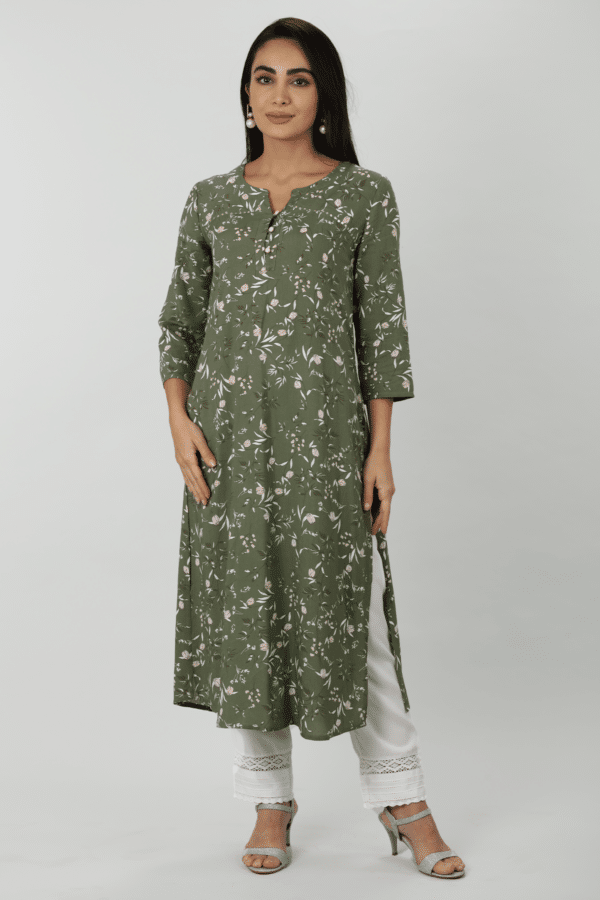 Green Bliss Rayon Kurti