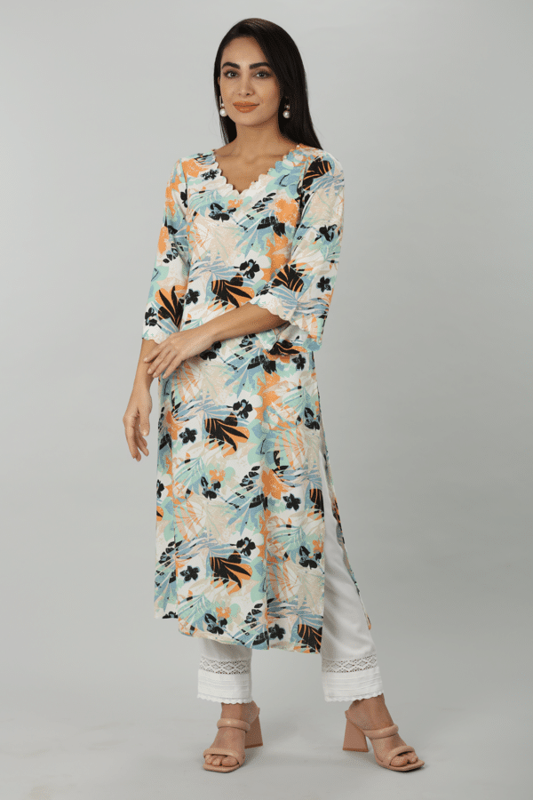 Blue Print Rayon Kurti