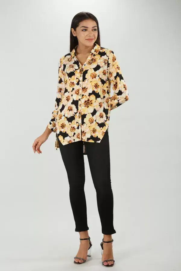 Yellow Floral Printed Shirt