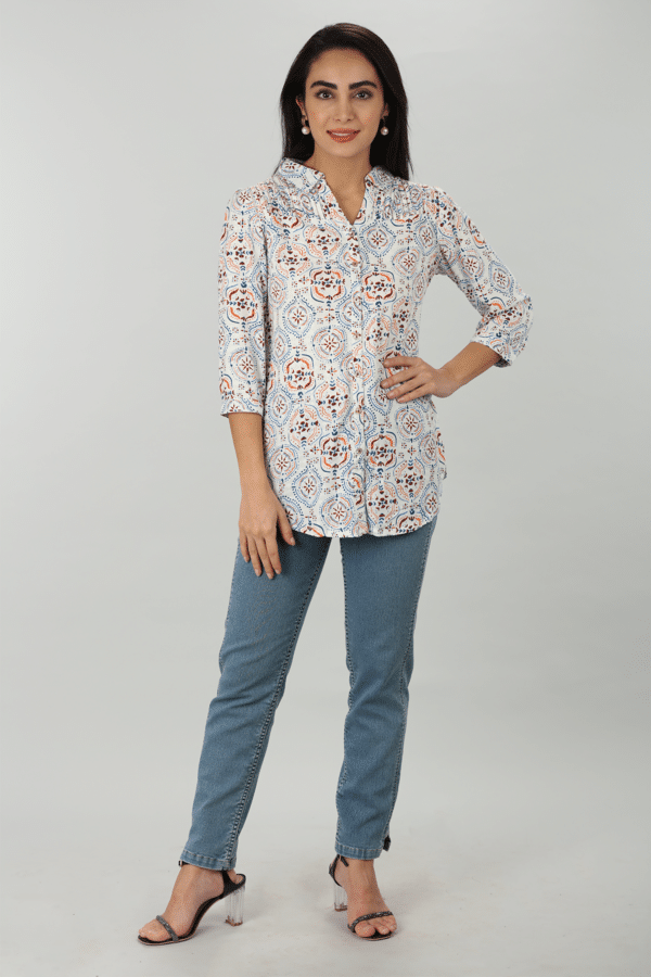 Blue Pintuck Shirt