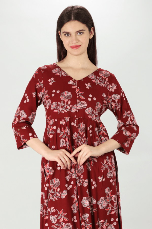 Rayon V-Neck Kurti