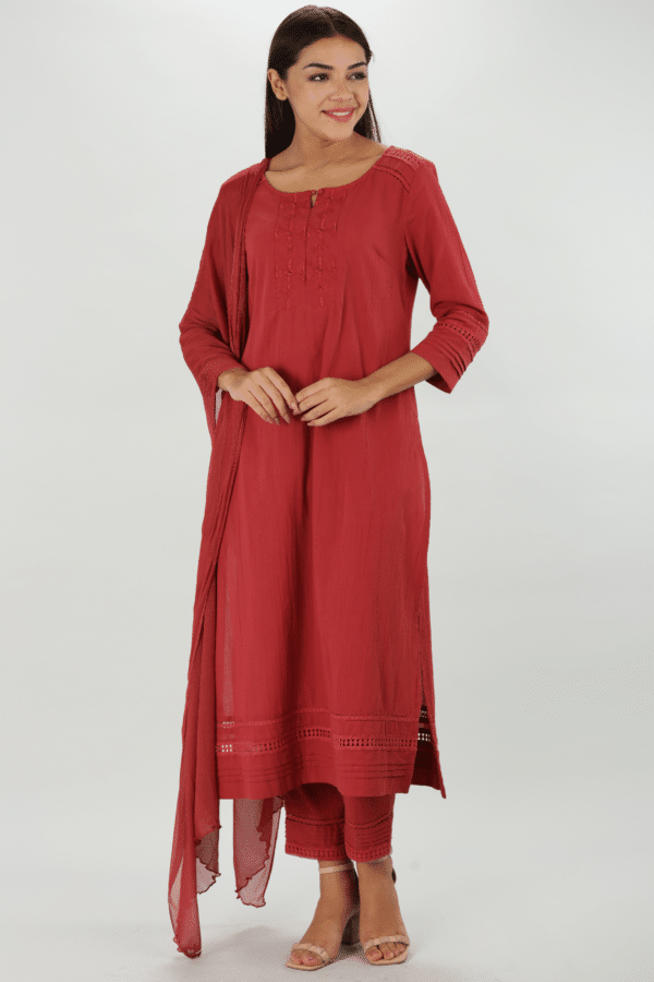 Maroon Crepe Kurti