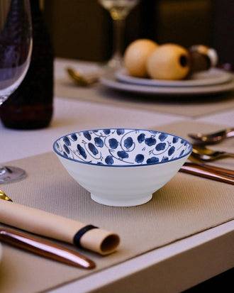 Indigo Blossom Serving Bowl