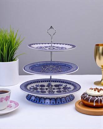 Blue and White 3-Tier Cake Stand