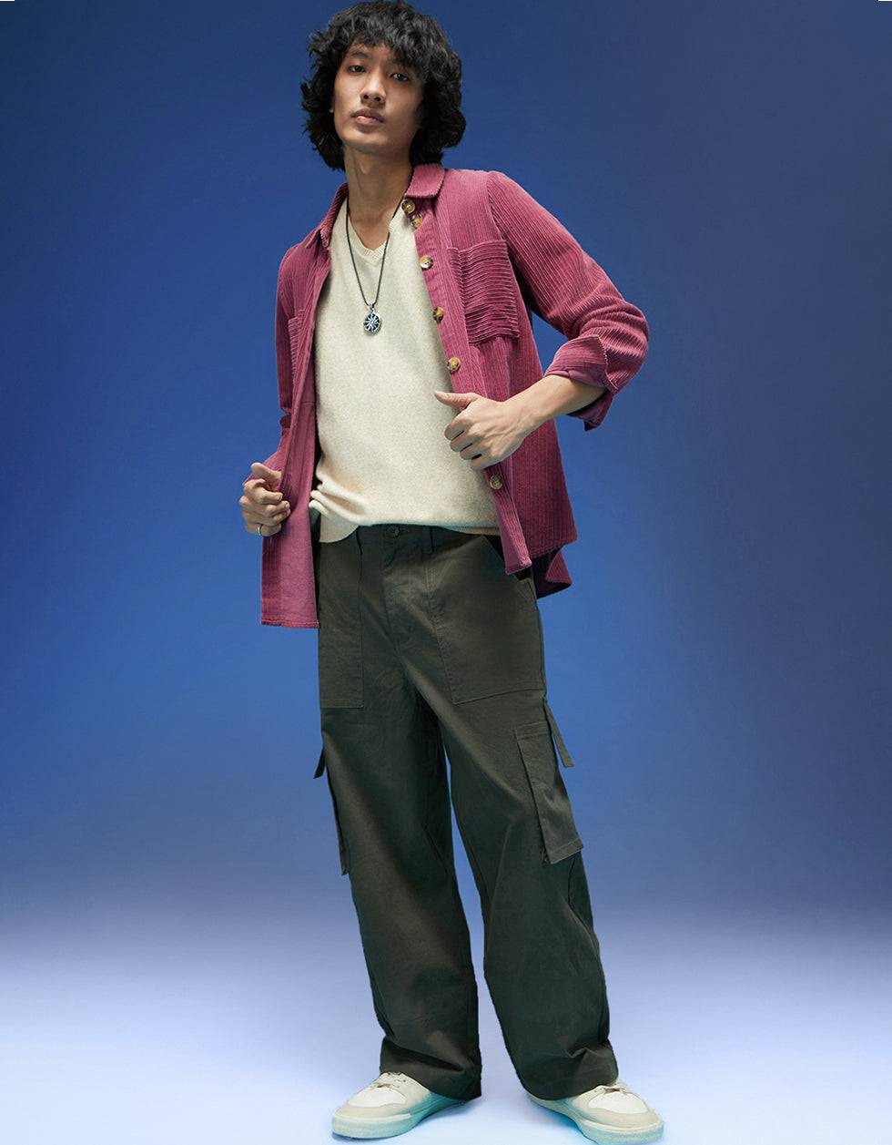 Olive Bellow Pocket Woven Exclusive Cargo Pant