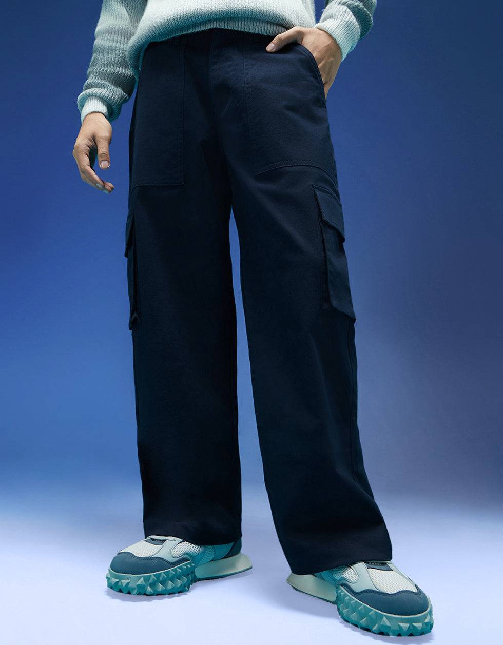 Navy Flap Pocket Woven Exclusive Cargo Pant