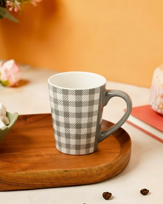 Plaid Charm Ceramic Coffee Mug - Set Of 4