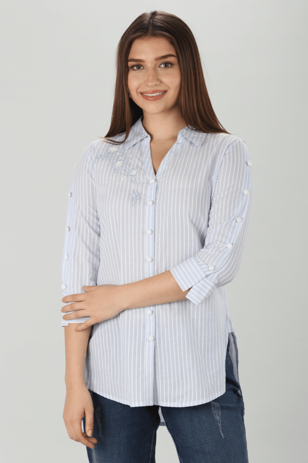 Light Blue Embroidered Shirt