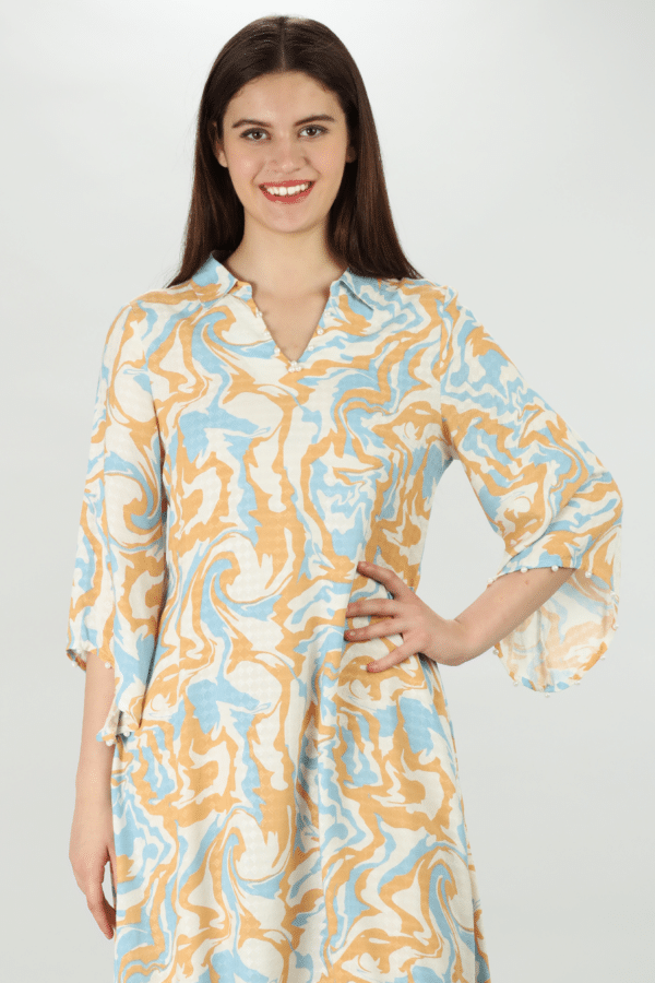 Abstract Peach Marble Kurti