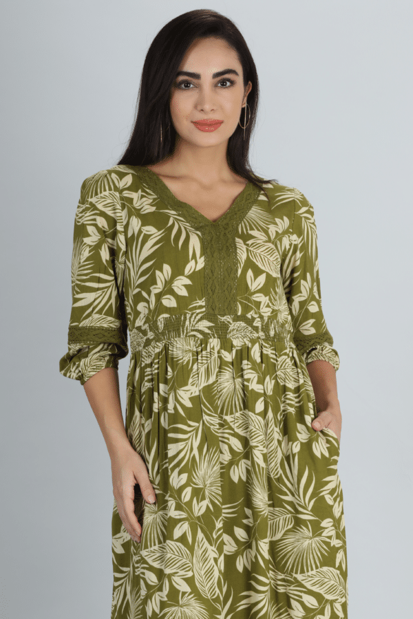 Laurel Green V-Neck Dress