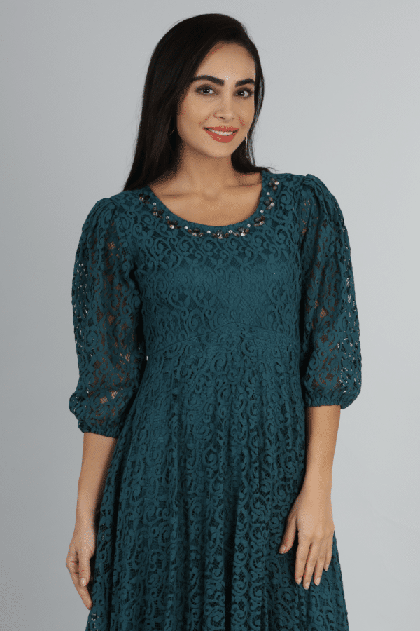 Blue Net Laced Dress