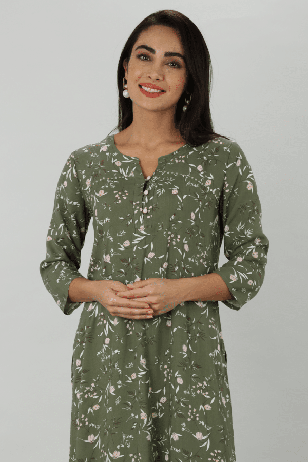 Green Bliss Rayon Kurti