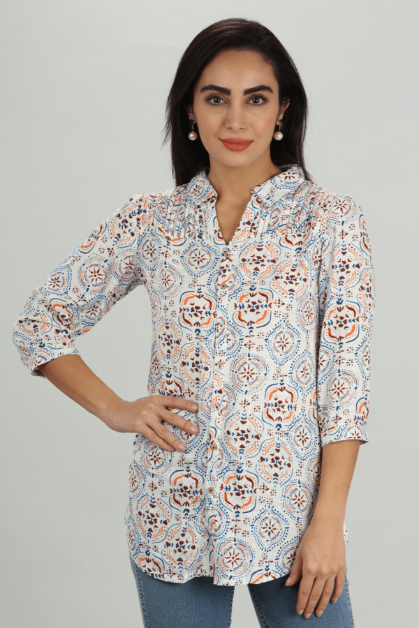 Blue Pintuck Shirt