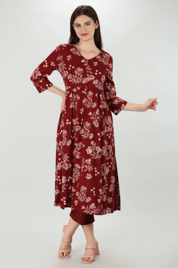 Rayon V-Neck Kurti