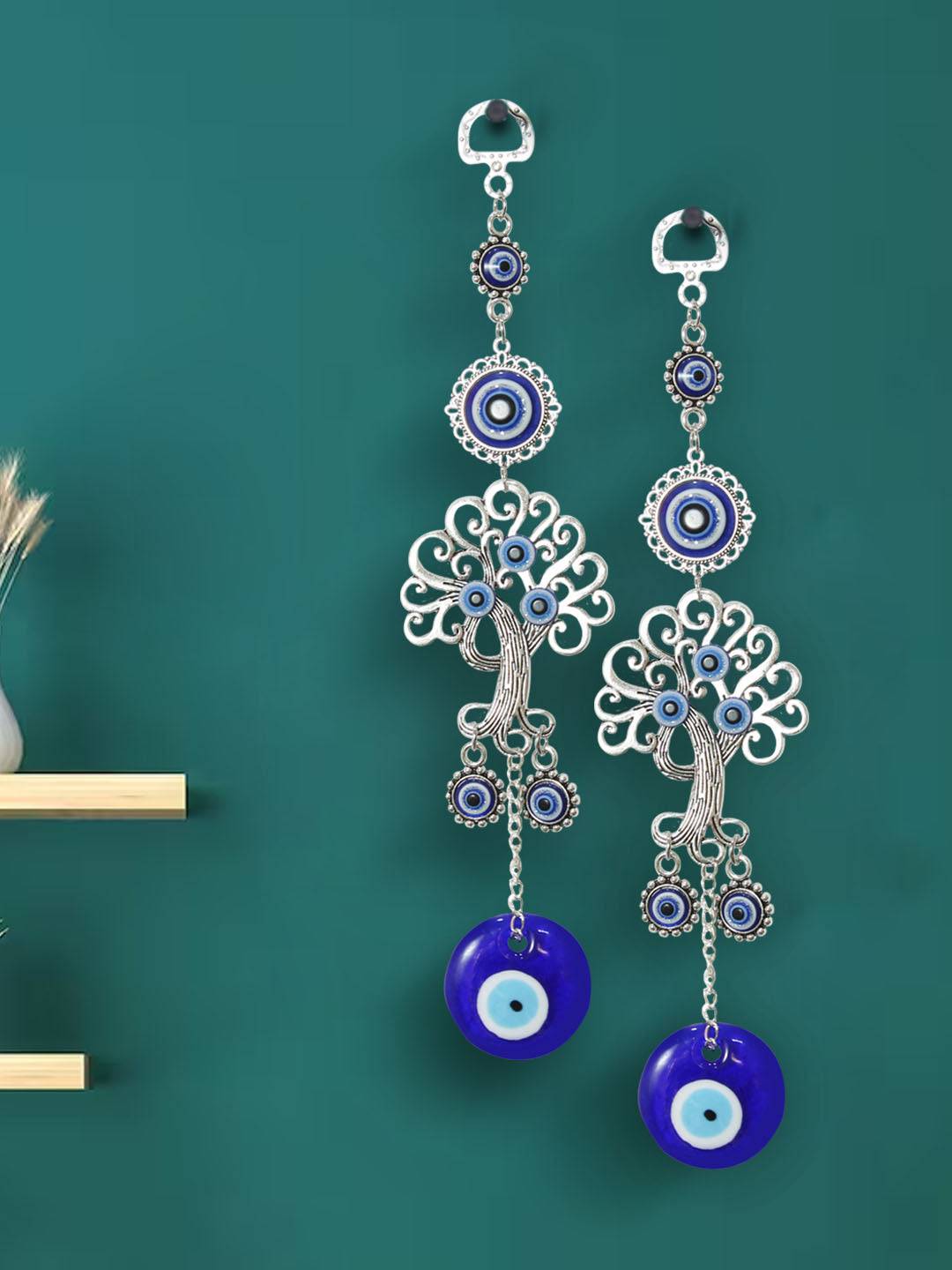 Set of 2 Blue Decorative Evil Eye Door Wall Hanging