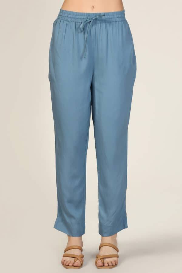 Blue Modal Palazzo Trousers