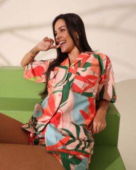 Forest Green 100% Cotton Shorts Set, Breathable Summer Loungewear