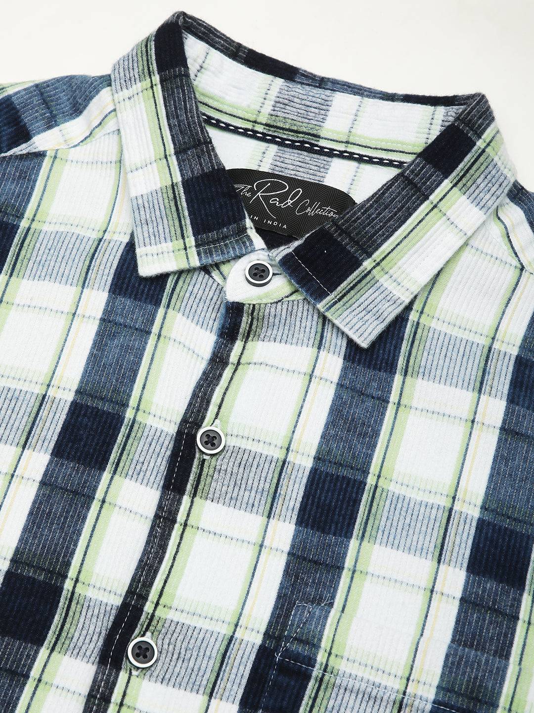 Denim Green & Navy Plaid Checks Shirt Buy only at ₹759