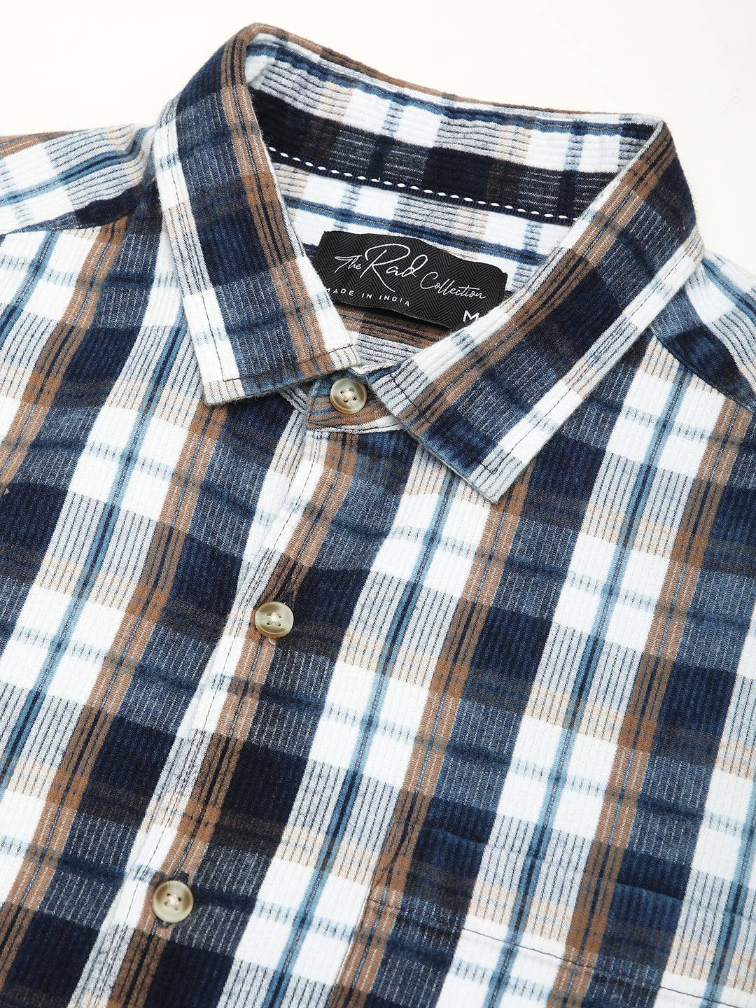 Denim White & Navy Plaid Checks Shirt Buy only at ₹759