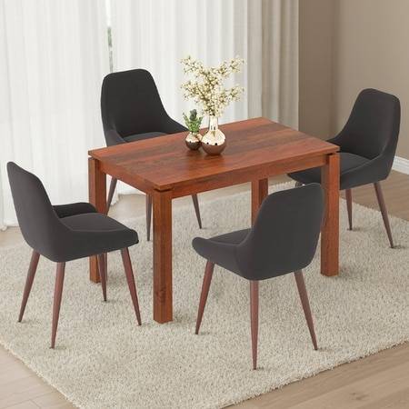 Atlas Solid Wood 4 Seater Dining Table With Rickman Lounge Chairs