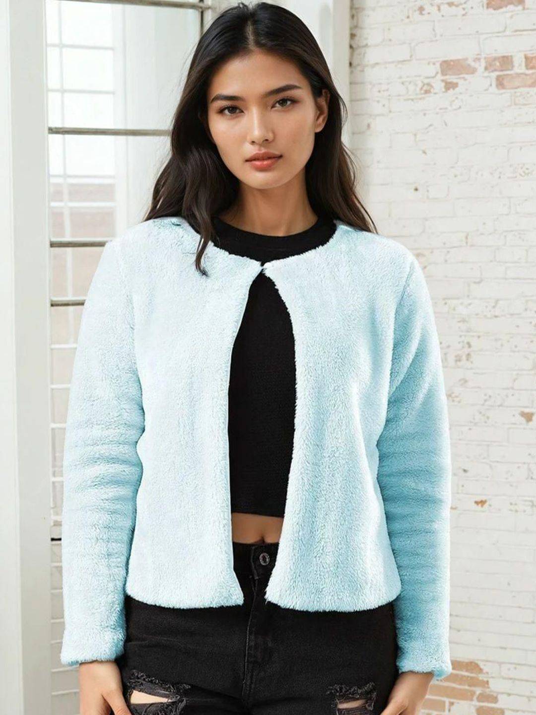 Kotty Women Round Neck Front-Open Sweatshirt