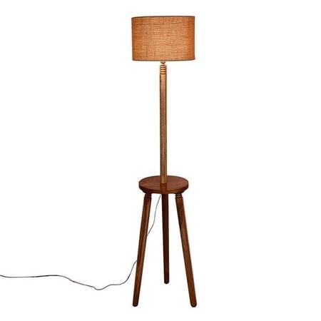 Harmon Beige Cotton Shade Floor Lamp