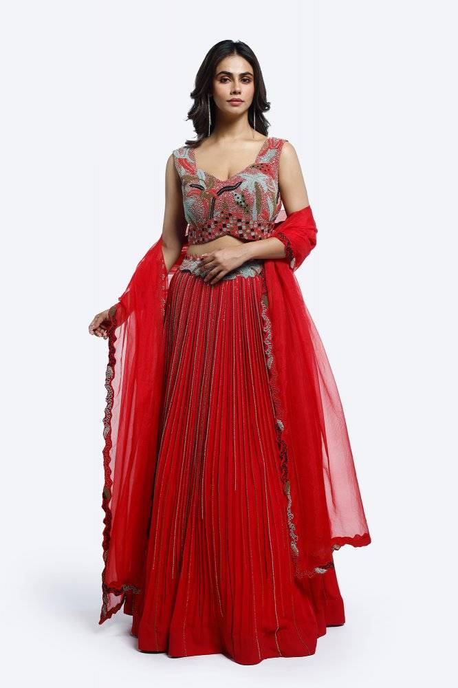 Tropical Embellished Lehenga Set Buy at ₹35495