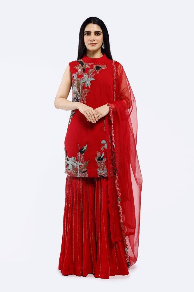 Cheed Floral Sharara Suit Set Buy at ₹29995