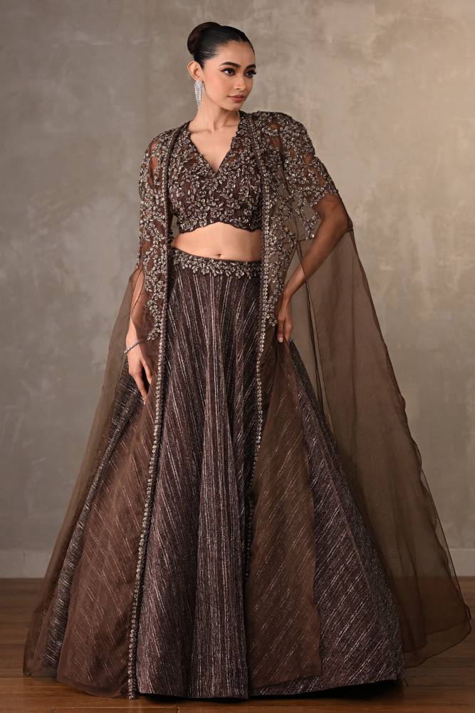 Opulent Mocha Embellished Lehenga Set Buy at ₹38995