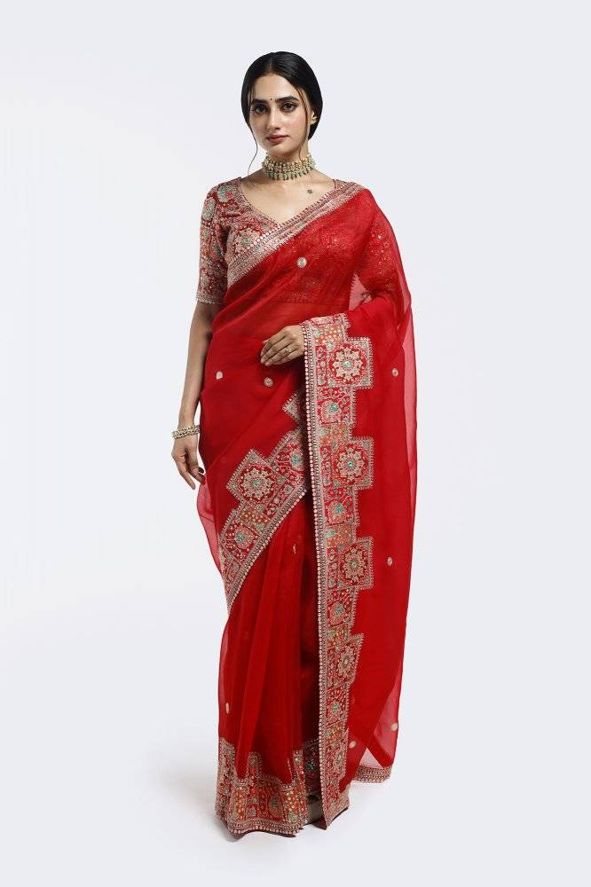 Kasab Edge Organza Saree Buy at ₹31495