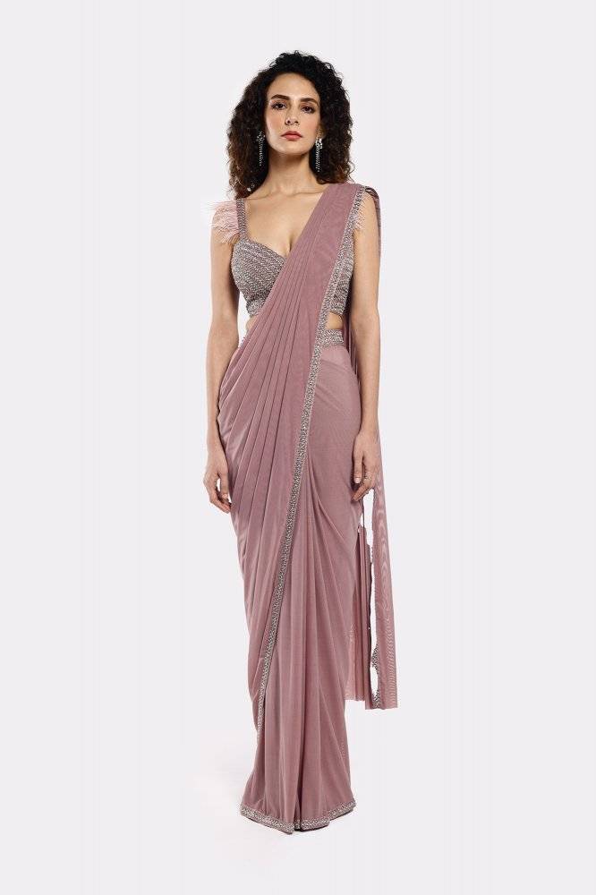 Lilac Swan Drape Saree Buy at ₹26495