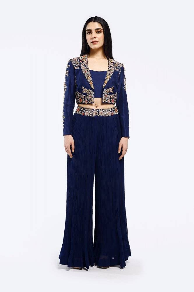 Silk Zardosi Power Suit Set Buy at ₹28495