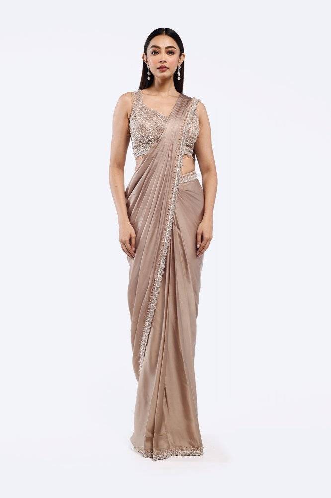 Scallop Crepe Drape Saree Buy at ₹21495