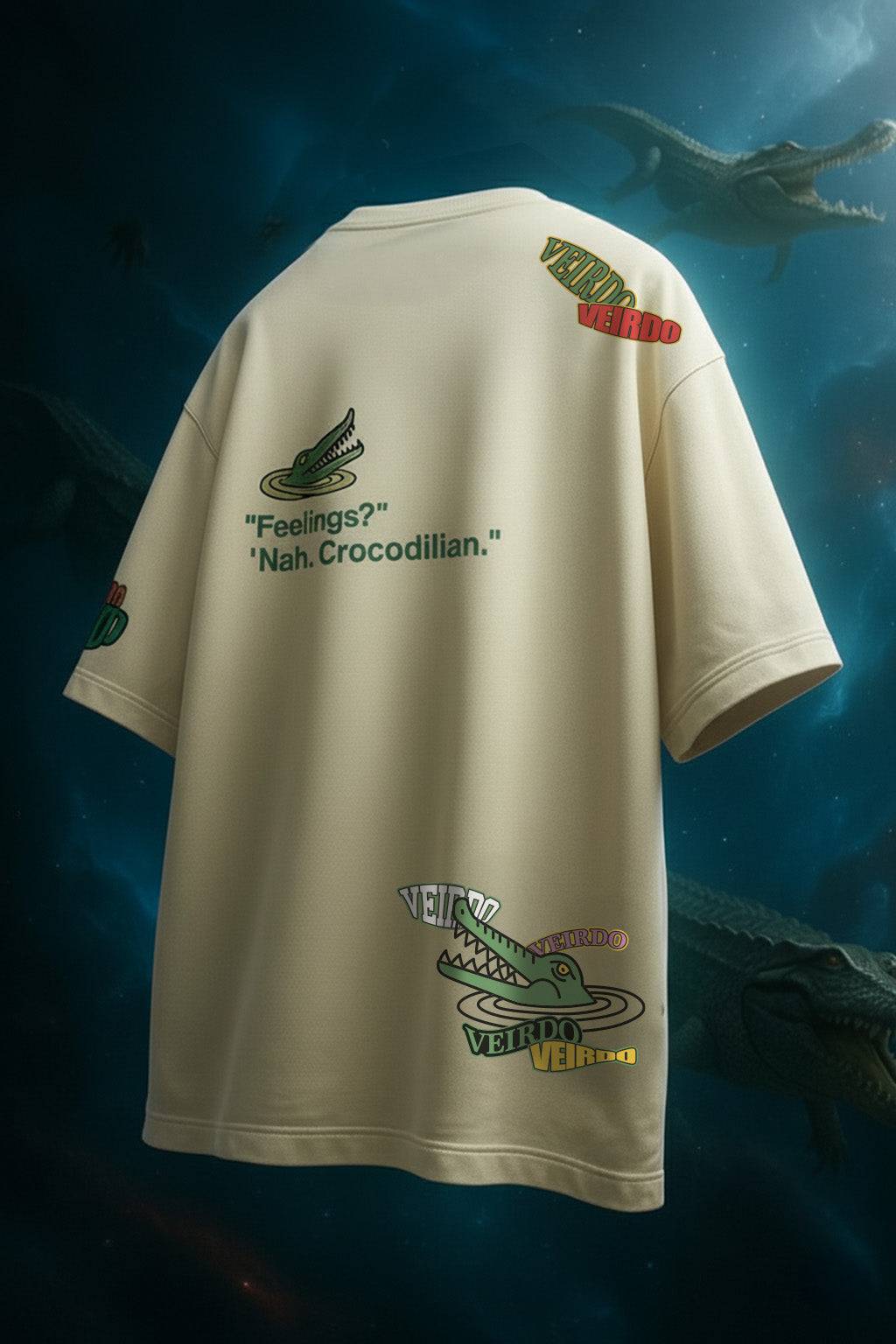 Crocodilian Swanwhite Oversized Puff Printed Exclusive T-shirt