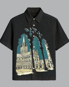 Black Premium Printed Half Sleeve Shirt for Men Daily Wear Comfort Fit