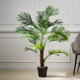 Green Faux Mini Palm Potted Plant