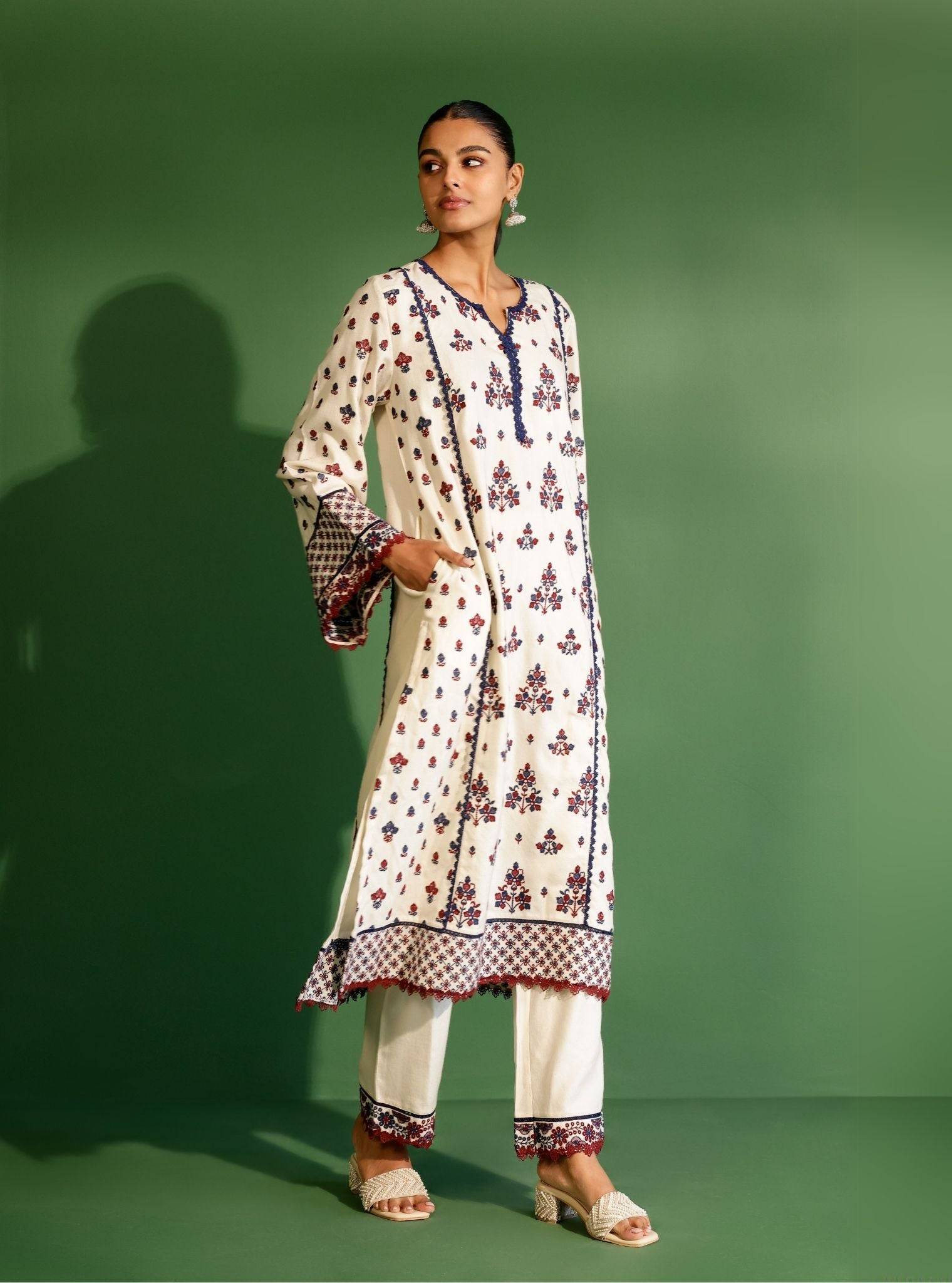 Marlow Wool Off White Kurta Set