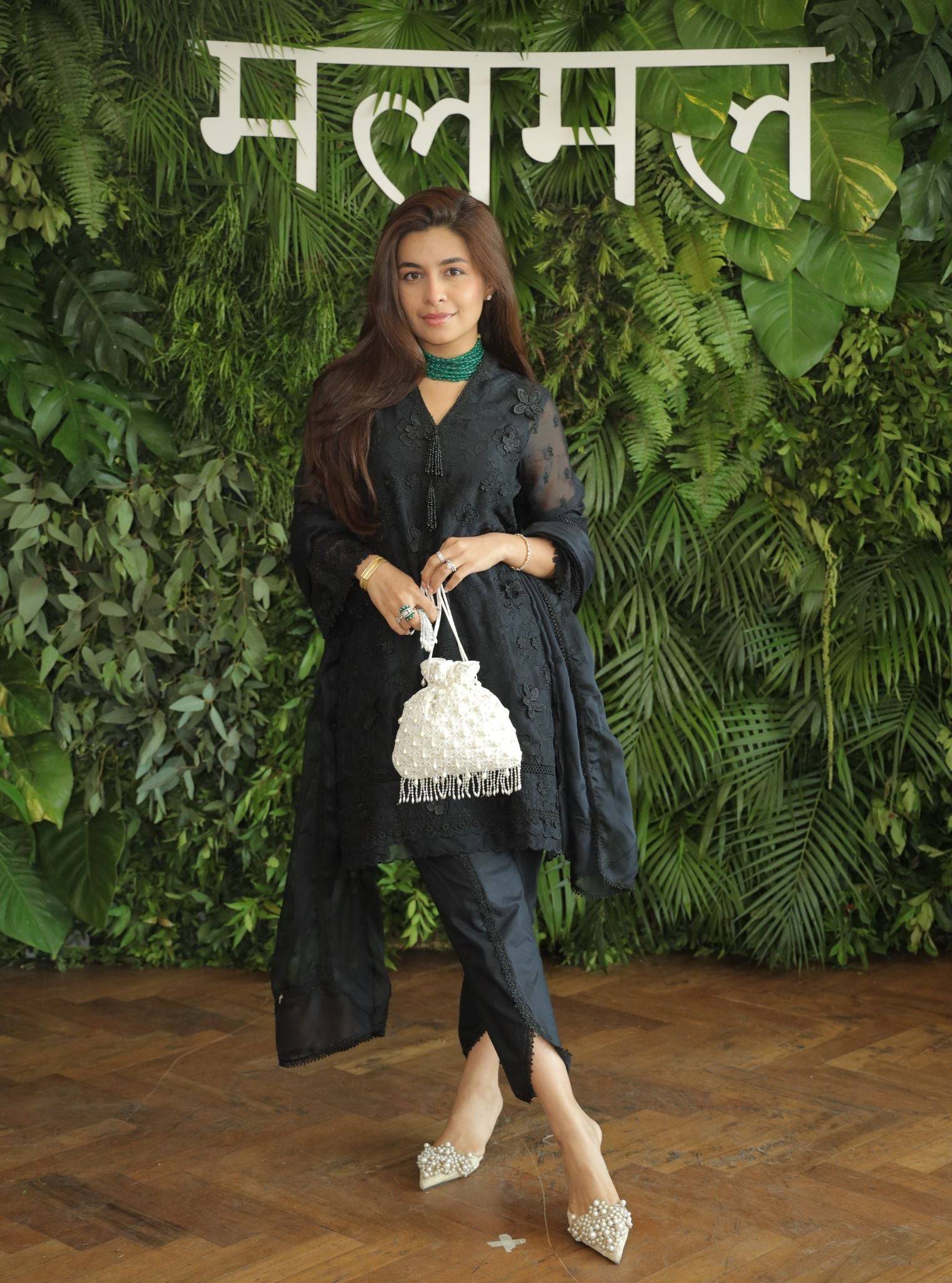 Uma Organza Black Kurta Set