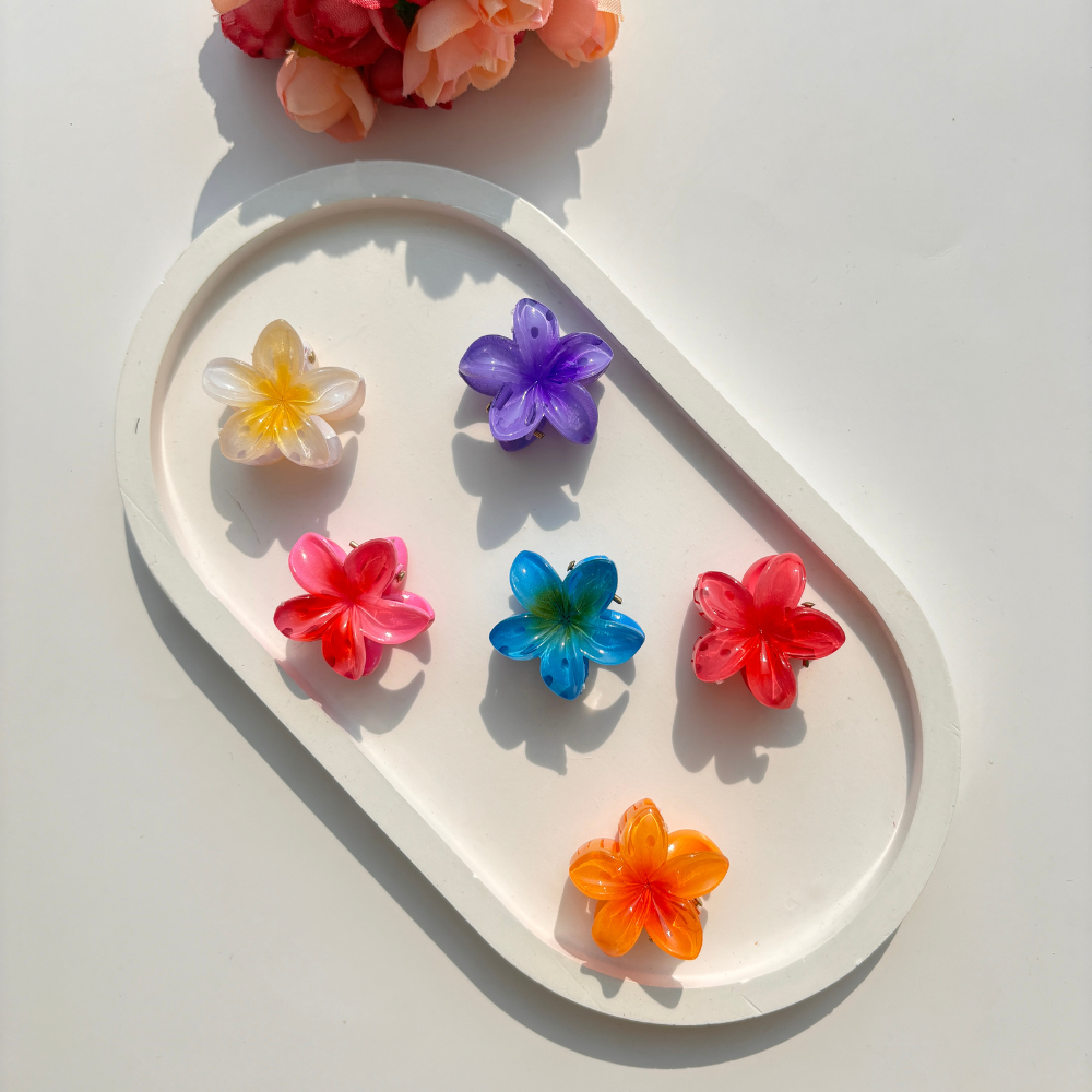 Mini Flower Hair Claw (Pack of 2) - Assorted